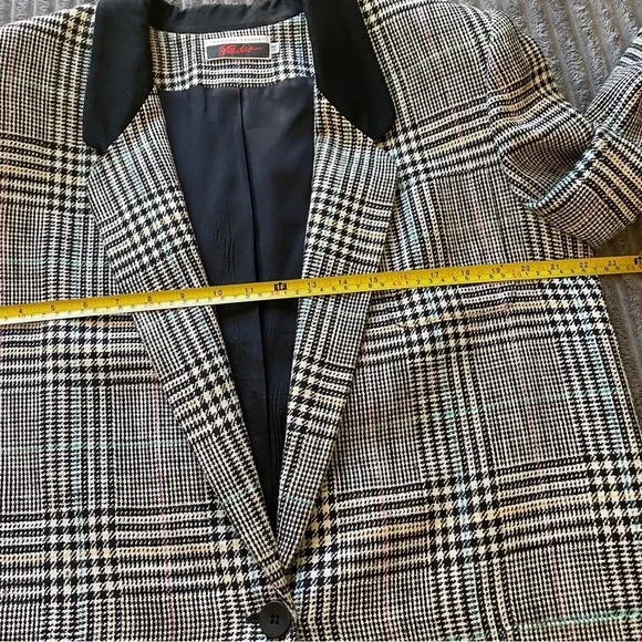 Vintage Morgan Taylor Blazer! Plaid padded jacket w/ pockets. Sz: 14 - Picture 12 of 16